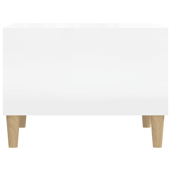 Salontafel 60x50x36,5 cm bewerkt hout hoogglans wit