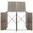 Containerberging dubbel 140x80x117 cm poly rattan grijs