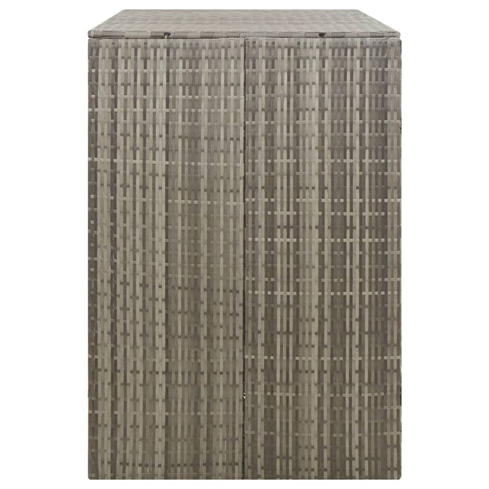 Containerberging dubbel 140x80x117 cm poly rattan grijs