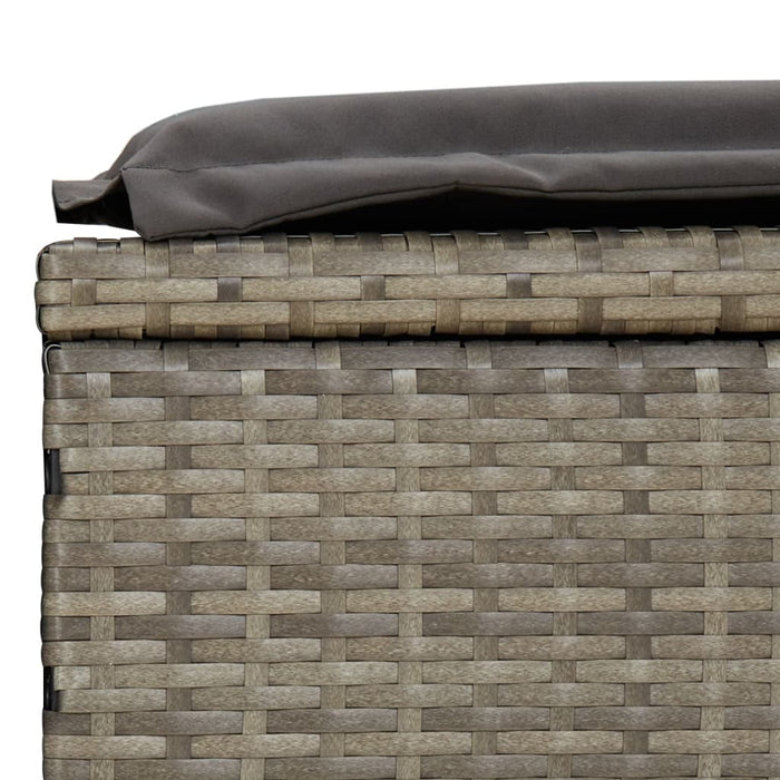 Ligbed met inklapbaar dak 213x63x97 cm poly rattan grijs