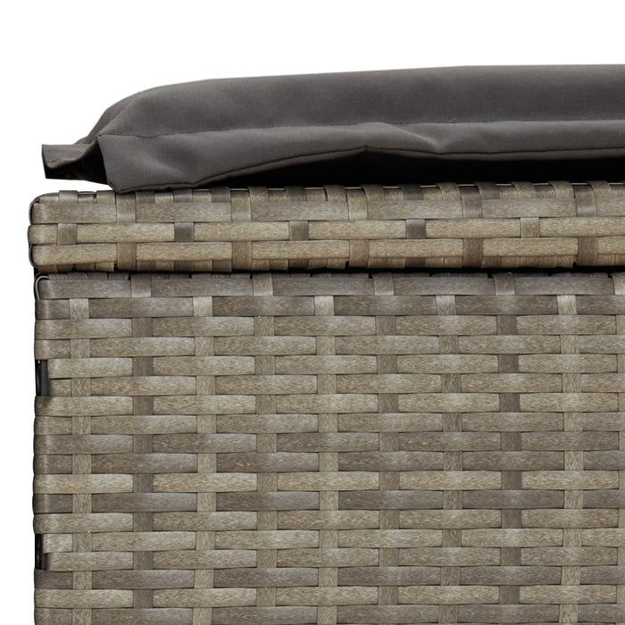 Ligbed met rond dak 211x57x140 cm poly rattan grijs