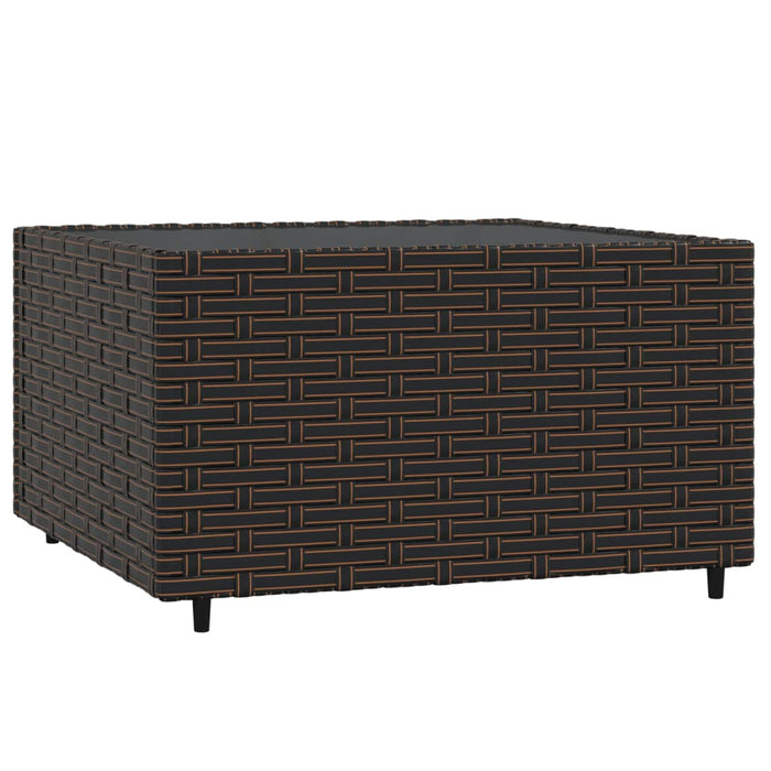 3-delige Loungeset met kussens poly rattan bruin