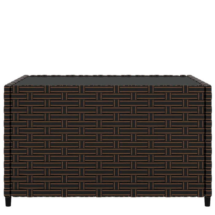 Salontafel tuin vierkant 50x50x30 cm poly rattan bruin