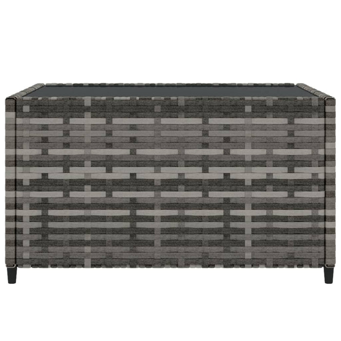 Salontafel tuin vierkant 50x50x30 cm poly rattan grijs