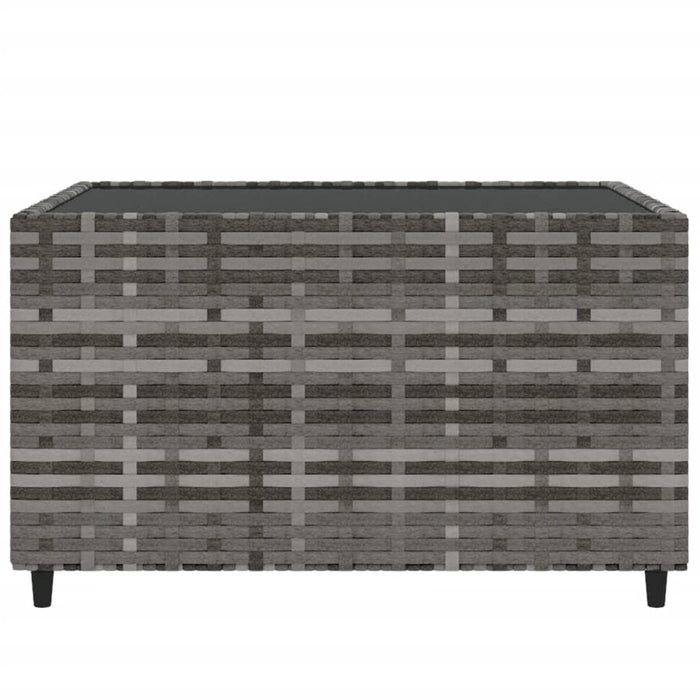 Salontafel tuin vierkant 50x50x30 cm poly rattan grijs