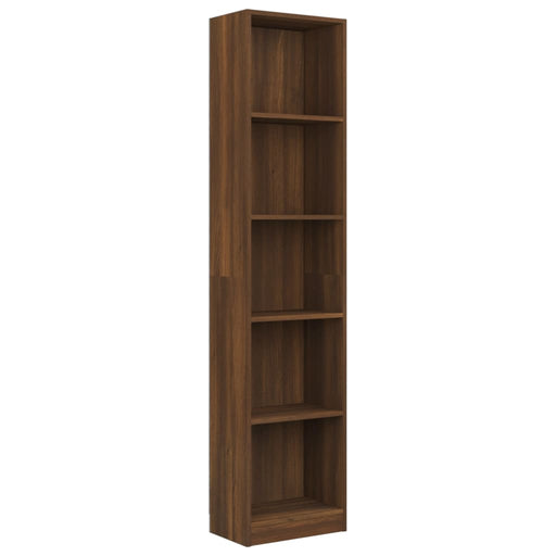 Boekenkast 40x24x175 cm bewerkt hout bruineikenkleurig