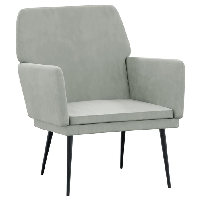 Fauteuil 62x79x79 cm fluweel lichtgrijs