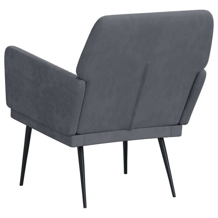 Fauteuil 62x79x79 cm fluweel donkergrijs