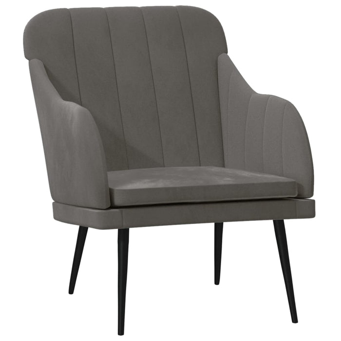 Fauteuil 63x76x80 cm fluweel donkergrijs