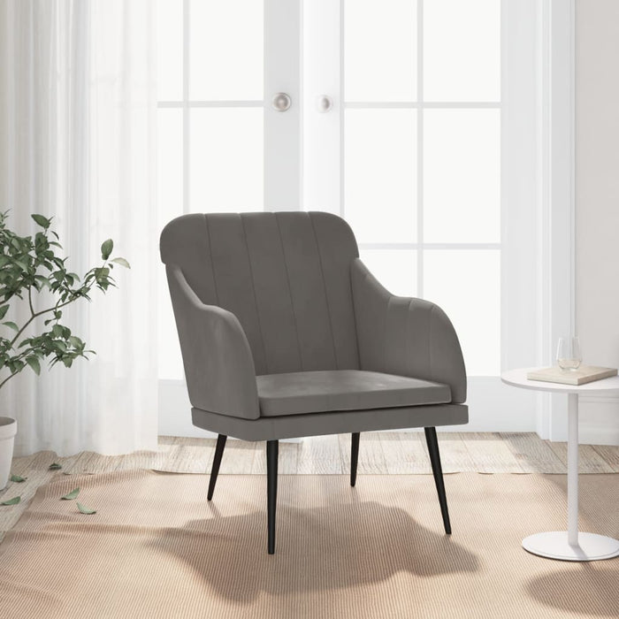 Fauteuil 63x76x80 cm fluweel donkergrijs