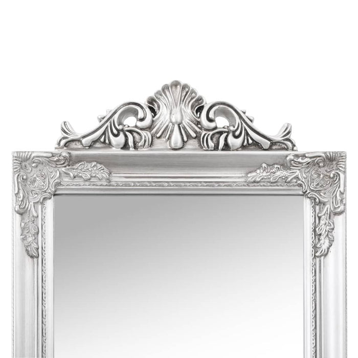 Spiegel vrijstaand 45x180 cm wit zilverkleurig