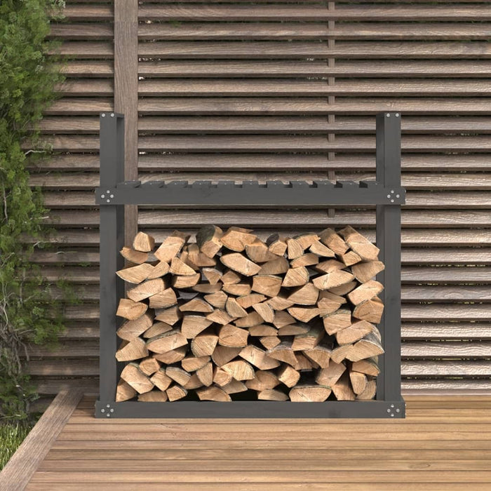 Haardhoutrek 110x35x108,5 cm massief grenenhout grijs