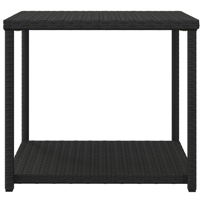 Bijzettafel 55x45x49 cm poly rattan zwart