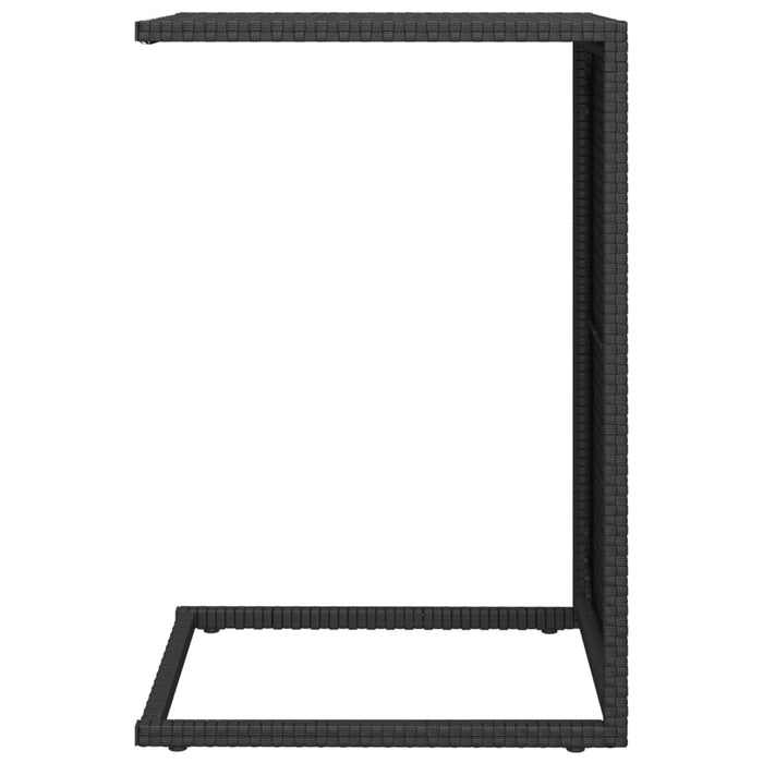 Bijzettafel C-vormig 40x35x60 cm poly rattan zwart