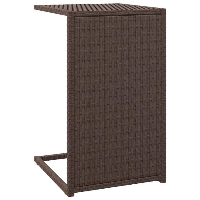 Bijzettafel C-vormig 40x35x60 cm poly rattan bruin