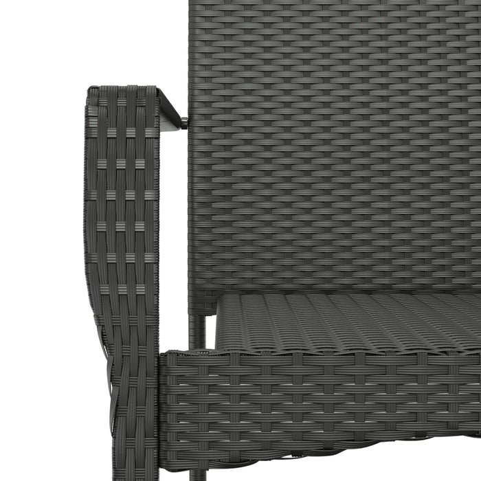 Tuinstoelen 2 st met kussens poly rattan zwart