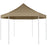 Partytent inklapbaar zeshoekig 3,6x3,1 m taupe 220 g/m²