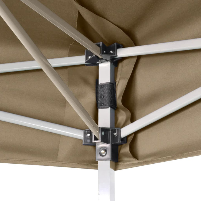 Partytent inklapbaar zeshoekig 3,6x3,1 m taupe 220 g/m²