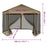 Partytent met wanden zeshoekig 3,6x3,1 m taupe 220 g/m²