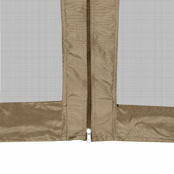 Partytent met wanden zeshoekig 3,6x3,1 m taupe 220 g/m²