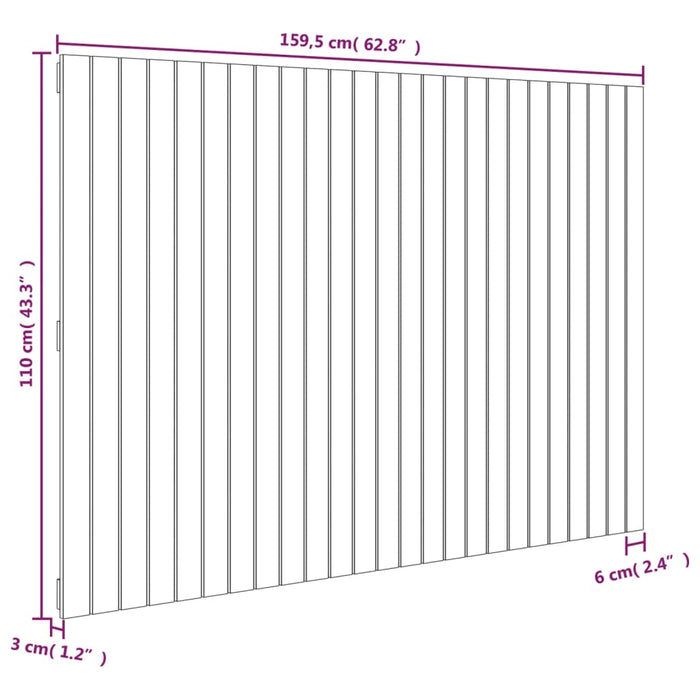 Wandhoofdbord 159,5x3x110 cm massief grenenhout honingbruin