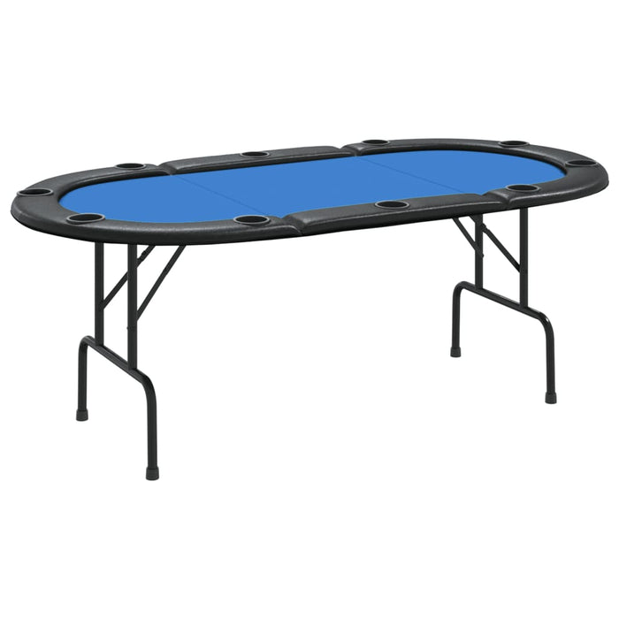 Pokertafel voor 10 spelers inklapbaar 206x106x75 cm blauw