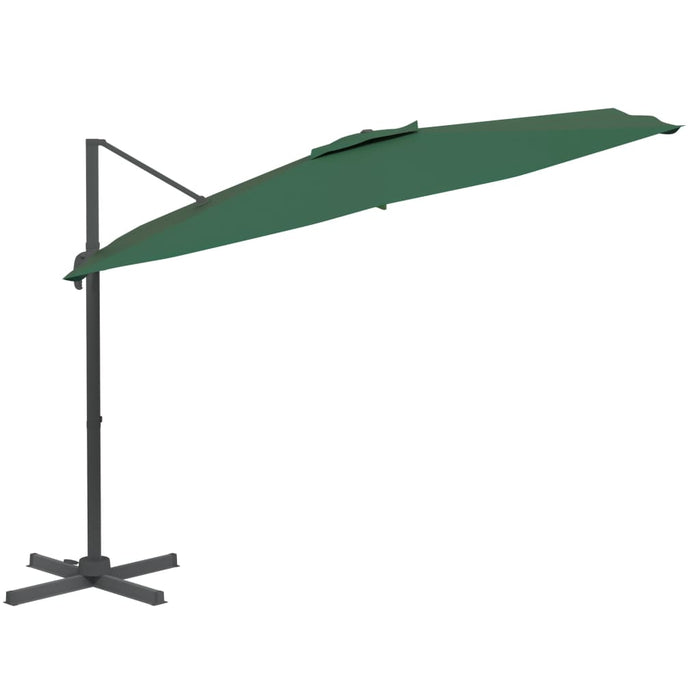 Zweefparasol met aluminium paal 400x300 cm groen