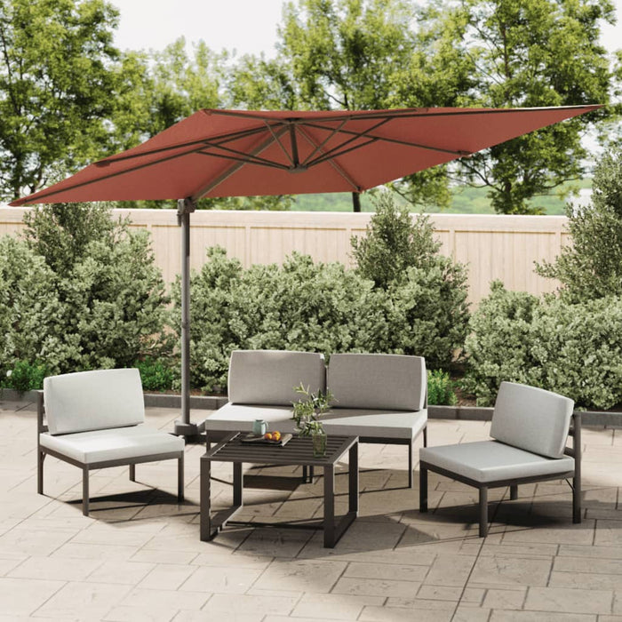 Zweefparasol met aluminium paal 300x300 cm terracottakleurig