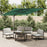 Zweefparasol met LED-verlichting 400x300 cm groen