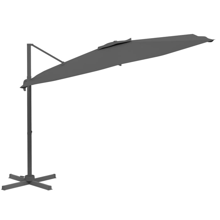 Zweefparasol met LED-verlichting 400x300 cm antracietkleurig