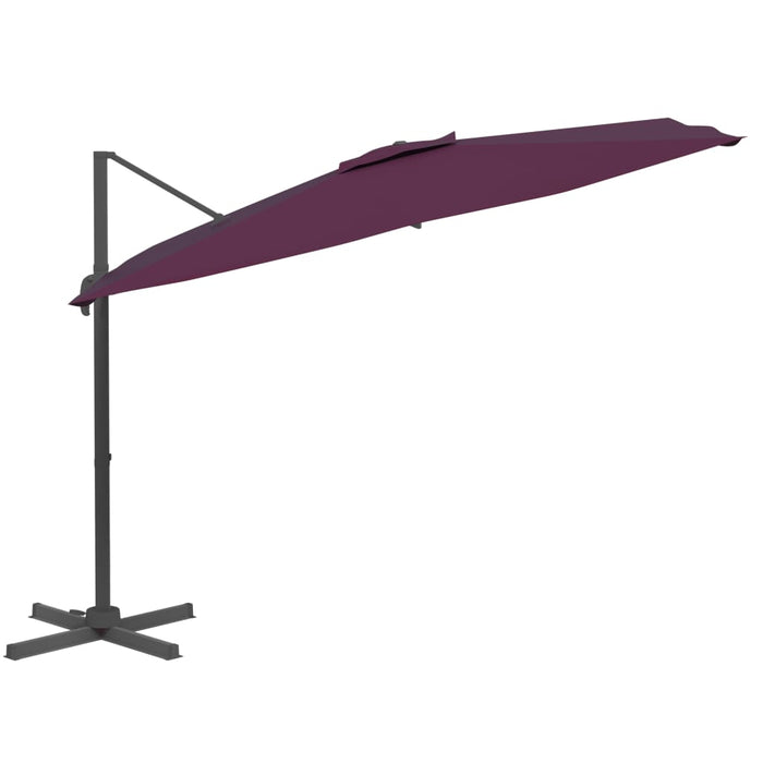 Zweefparasol met LED-verlichting 400x300 cm bordeauxrood