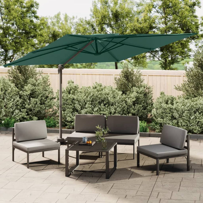 Zweefparasol met dubbel dak 300x300 cm groen