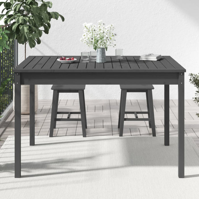 Tuintafel 121x82,5x76 cm massief grenenhout grijs