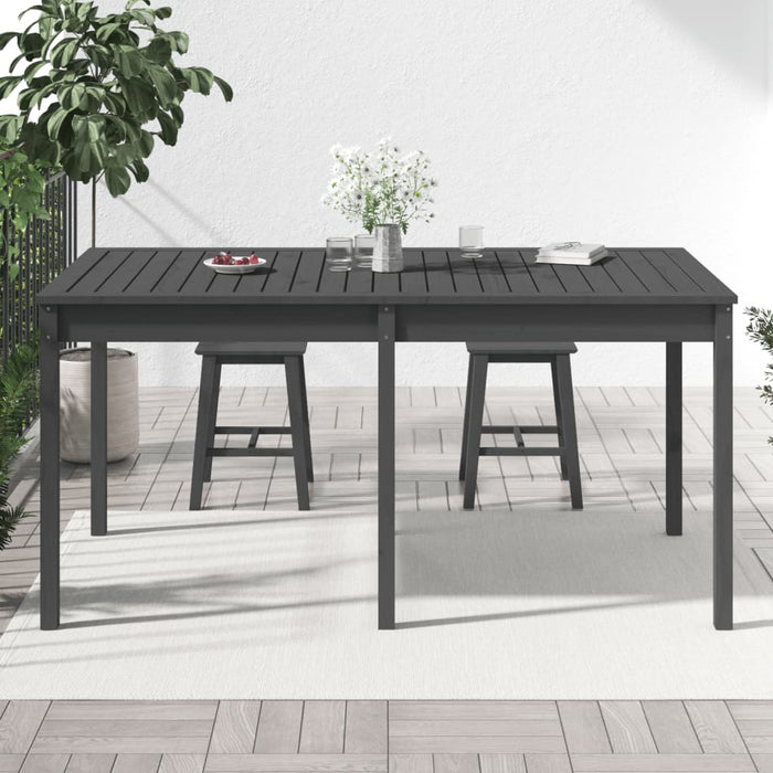 Tuintafel 159,5x82,5x76 cm massief grenenhout grijs