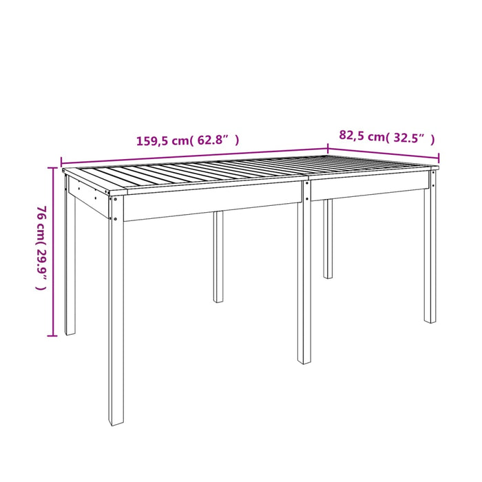 Tuintafel 159,5x82,5x76 cm massief douglashout