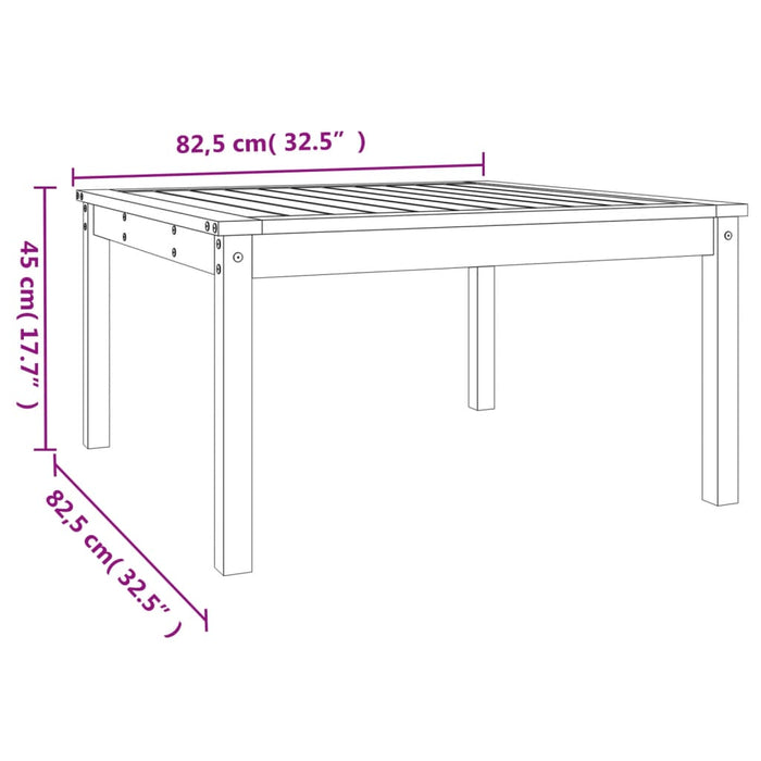 Tuintafel 82,5x82,5x45 cm massief grenenhout