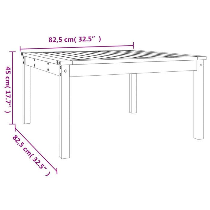 Tuintafel 82,5x82,5x45 cm massief grenenhout honingbruin