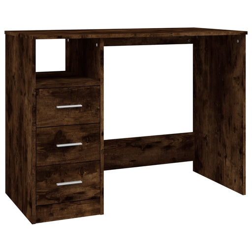 Bureau met lades 102x50x76 cm bewerkt hout gerookt eikenkleurig