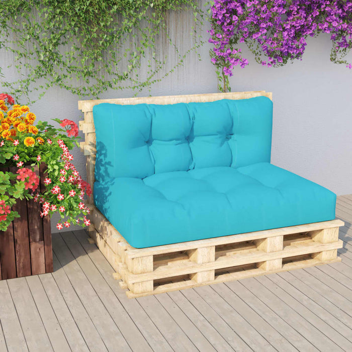 Palletbankkussens 2 st stof turquoise