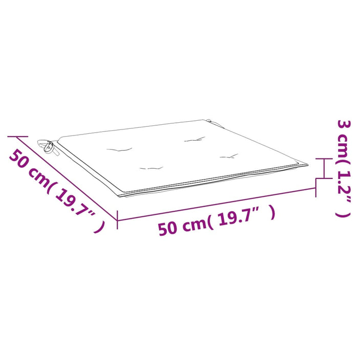 Tuinstoelkussens 4 st ruitpatroon 50x50x3 cm stof zwart