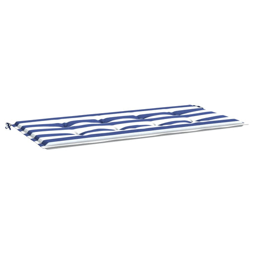 Tuinbankkussen gestreept 100x50x3 cm oxford stof wit en blauw