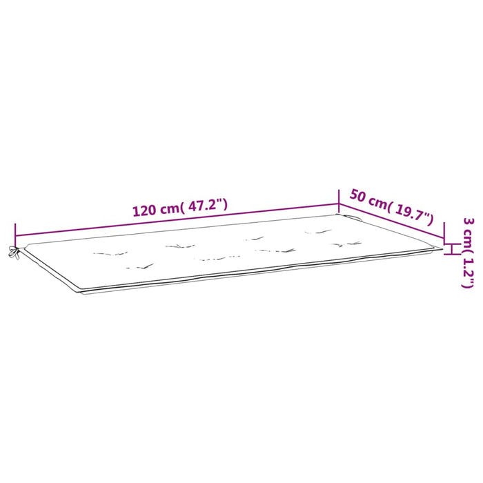 Tuinbankkussen 120x50x3 cm oxford stof bladpatroon