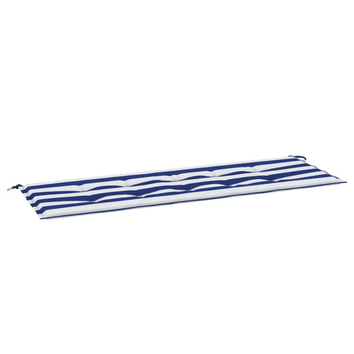 Tuinbankkussen gestreept 150x50x3 cm oxford stof wit en blauw