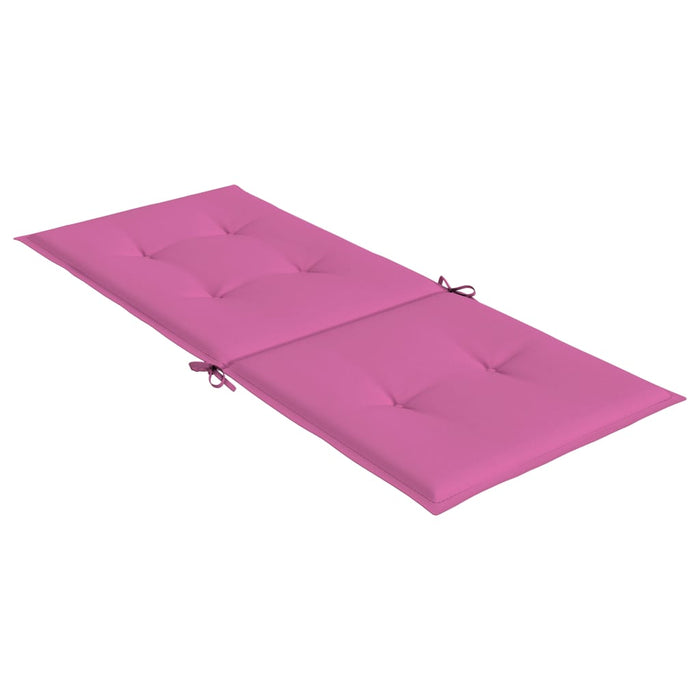 Tuinstoelkussens hoge rugleuning 2 st 120x50x3 cm stof roze