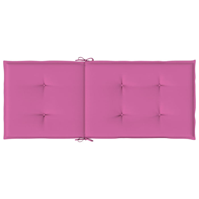 Tuinstoelkussens hoge rugleuning 2 st 120x50x3 cm stof roze