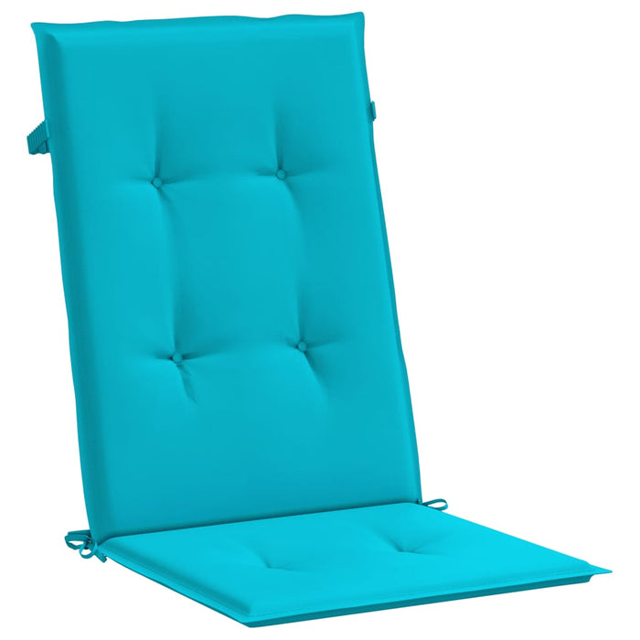 Stoelkussens 2 st hoge rug stof turquoise