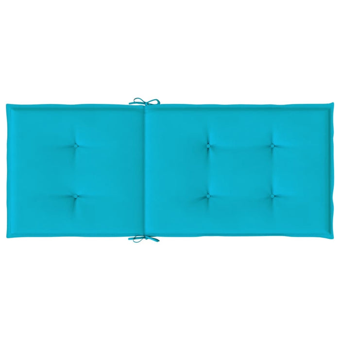 Stoelkussens 2 st hoge rug stof turquoise