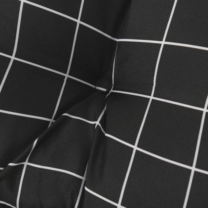Stoelkussens 6 st ruitpatroon 50x50x7 cm stof zwart