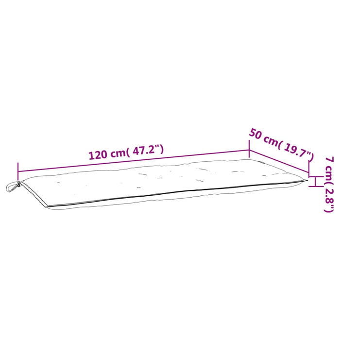 Tuinbankkussens 2 st 120x50x7 cm stof meerkleurig