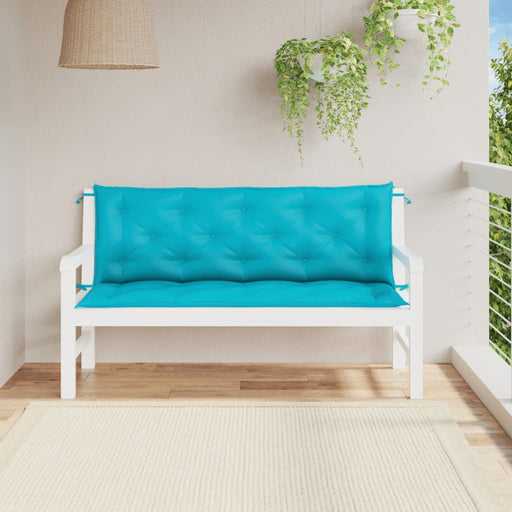 Tuinbankkussens 2 st 150x50x7 cm stof turquoise